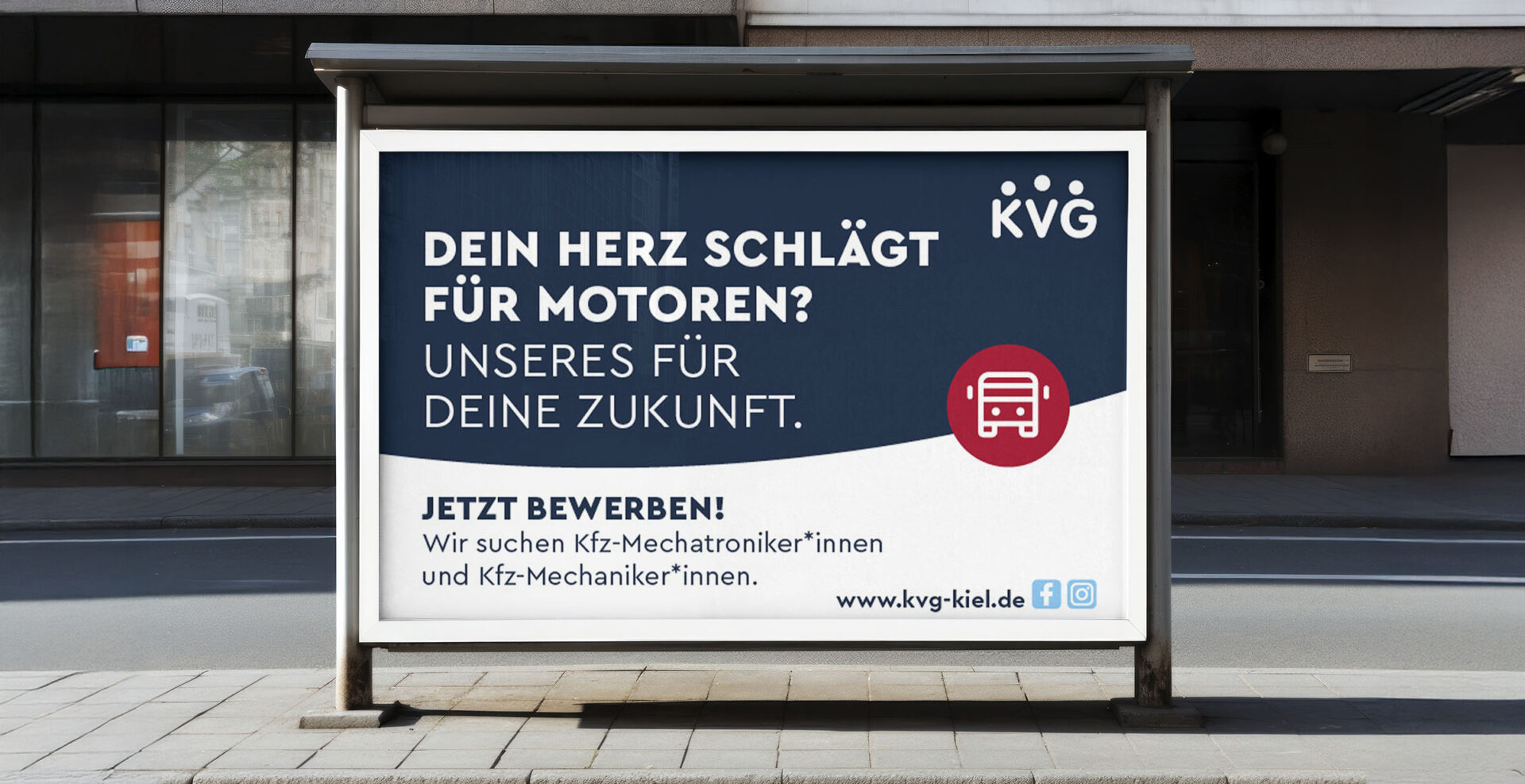 Recruiting-Kampagne Billboard KVG Kiel